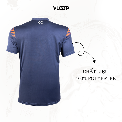 Áo polo thể thao VLOOP áo thi đấu chất thun cao cấp co giãn thoáng khí màu xanh navy