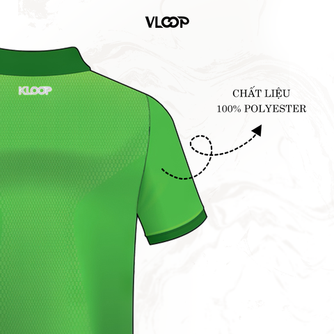Áo polo thể thao nam nữ KLOOP màu xanh lá chất thun co giãn ngắn tay thoáng mát
