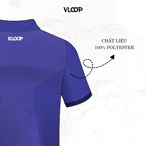 Áo polo thể thao nam nữ KLOOP màu xanh navy chất thun co giãn ngắn tay thoáng mát