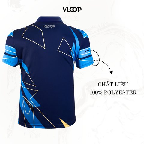 Áo Polo thể thao màu xanh navy chất thun co giãn chống nhăn thoáng khí- BST KLOOP MÙA HÈ