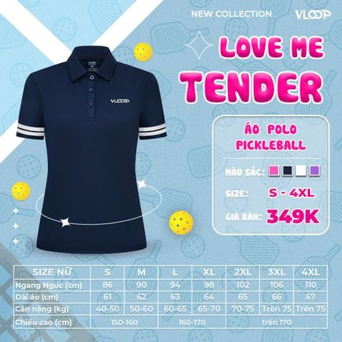 Áo Polo Pickleball VLOOP màu xanh Navy - BST LOVE ME TENDER