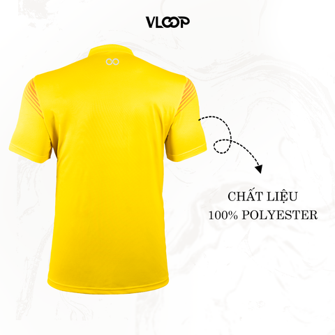 Áo polo thể thao VLOOP áo thi đấu chất thun cao cấp co giãn thoáng khí màu vàng