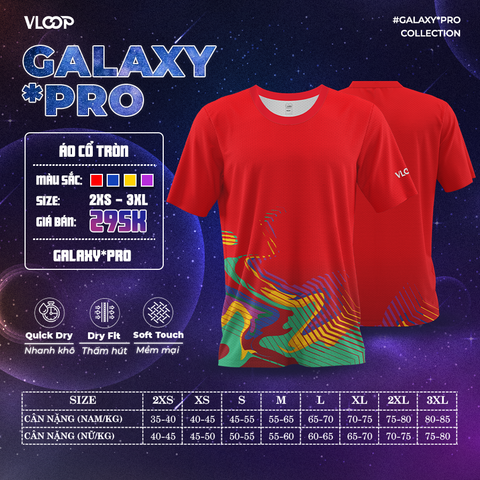 Áo Thể Thao Cổ tròn VLOOP màu đỏ - BST GALAXY*PRO 2024
