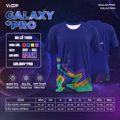Áo Thể Thao Cổ tròn VLOOP màu xanh Navy - BST GALAXY*PRO 2024