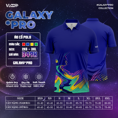 Áo Thể Thao Cổ Polo VLOOP Màu xanh Navy - BST GALAXY*PRO 2024