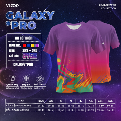 Áo Thể Thao Cổ tròn VLOOP màu tím - BST GALAXY*PRO 2024
