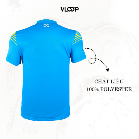 Áo polo thể thao VLOOP áo thi đấu chất thun cao cấp co giãn thoáng khí màu xanh dương