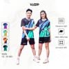  Áo thể thao KLOOP co giãn thoải mái họa tiết Thunder phiên bản cổ tim màu đen - BST EXTREME CHALLENGE 