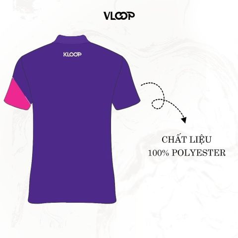 Áo Polo thể thao nam nữ KLOOP thấm hút mồ hôi màu tím - BST EXTREME CHALLENGE