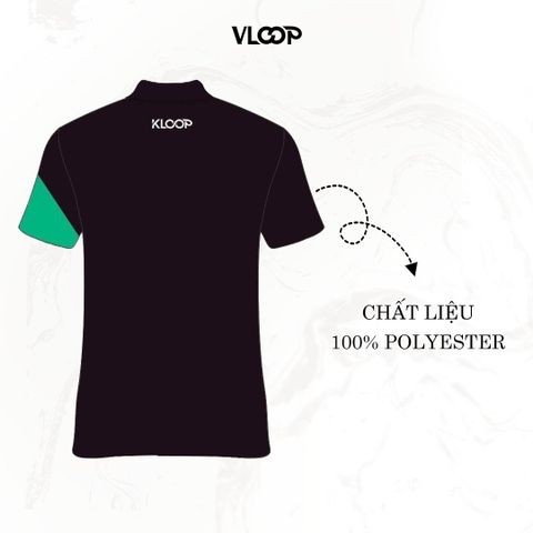 Áo Polo thể thao nam nữ KLOOP thấm hút mồ hôi màu đen - BST EXTREME CHALLENGE