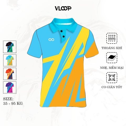 Áo Polo thể thao nam nữ KLOOP thấm hút mồ hôi màu xanh dương - BST EXTREME CHALLENGE