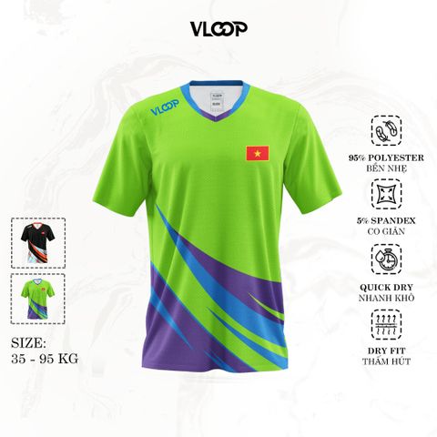 Áo thun tập luyện thể thao VLOOP nhanh khô thấm hút tốt màu xanh lá - NEW WAVE