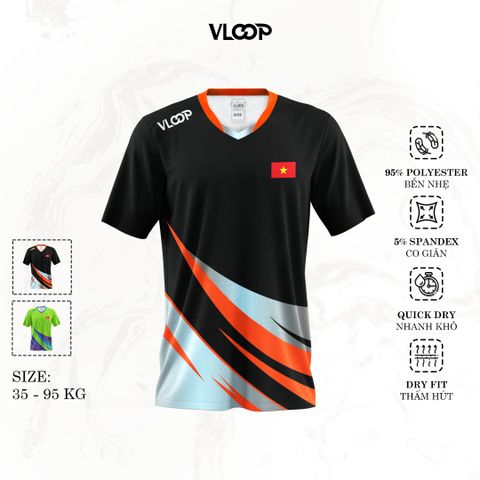Áo thun tập luyện thể thao VLOOP nhanh khô thấm hút tốt màu đen - NEW WAVE