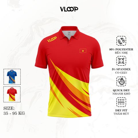 Áo thun tập luyện thể thao VLOOP nhanh khô thấm hút tốt màu đỏ - NEW WAVE