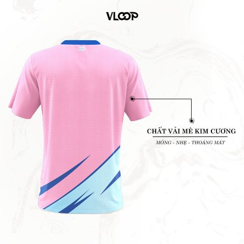 Áo thun tập luyện thể thao VLOOP nhanh khô thấm hút tốt màu hồng - NEW WAVE