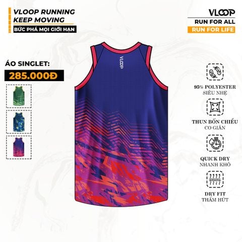 Áo Singlet Chạy Bộ VLOOP Màu Tím - BST KEEP MOVING