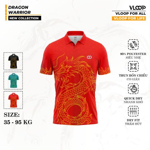 Áo Polo Thể Thao VLOOP, Áo Thun Polo Thể Thao Nam Nữ Có Cổ - BST DRAGON WARRIOR