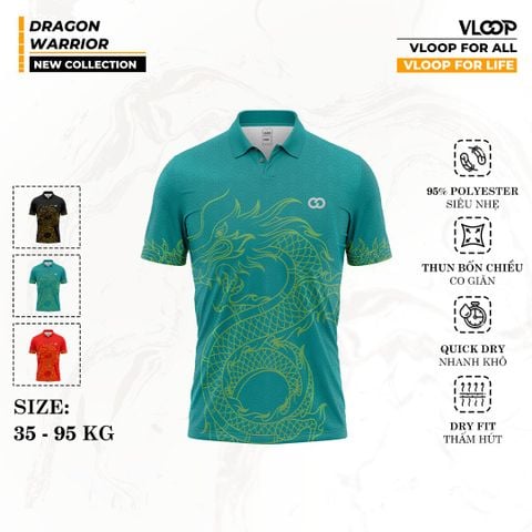 Áo Polo Thể Thao VLOOP, Áo Thun Polo Thể Thao Màu Xanh Lá - BST DRAGON WARRIOR