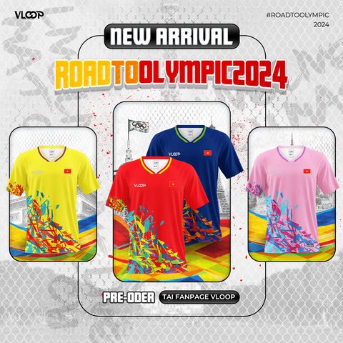 Áo Thể Thao Cổ Tim VLOOP màu xanh dương - BST ROAD TO OLYMPIC 2024