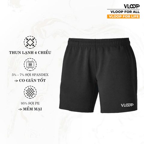 Quần thể thao VLOOP chất thun lạnh 4 chiều co giãn thoải mái màu đen