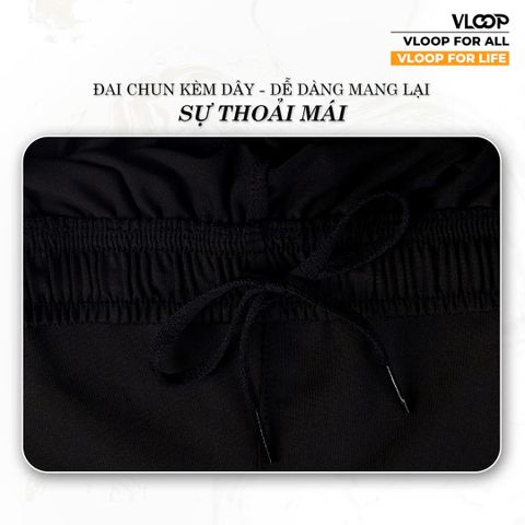 Quần thể thao VLOOP chất thun lạnh 4 chiều co giãn thoải mái màu đen