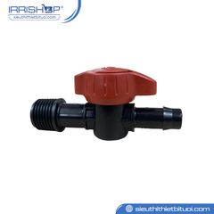 Van khóa ống D16mm 1 đầu gờ, 1 đầu ren ngoài 1/2'' (21cm)