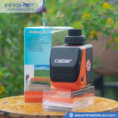 Bộ hẹn giờ tưới cây tự động 6 lần tưới Claber Aquauno Video 6 Plus mã 8413 – Có CỔNG kết nối cảm biến mưa