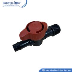 Van khóa ống D16mm 1 đầu gờ, 1 đầu ren ngoài 1/2'' (21cm)