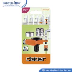 Bộ đầu nối vòi nước Claber ren trong 22 mm, ren ngoài 24 mm 8587