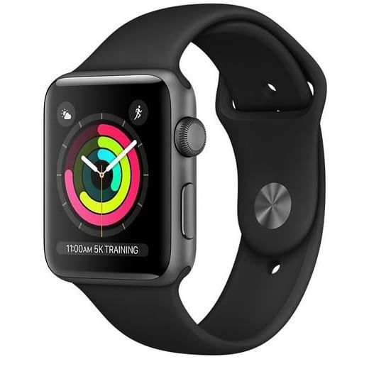  Apple Watch Series 3 GPS 42mm, Space Gray Aluminum Case With Black Sport Band 