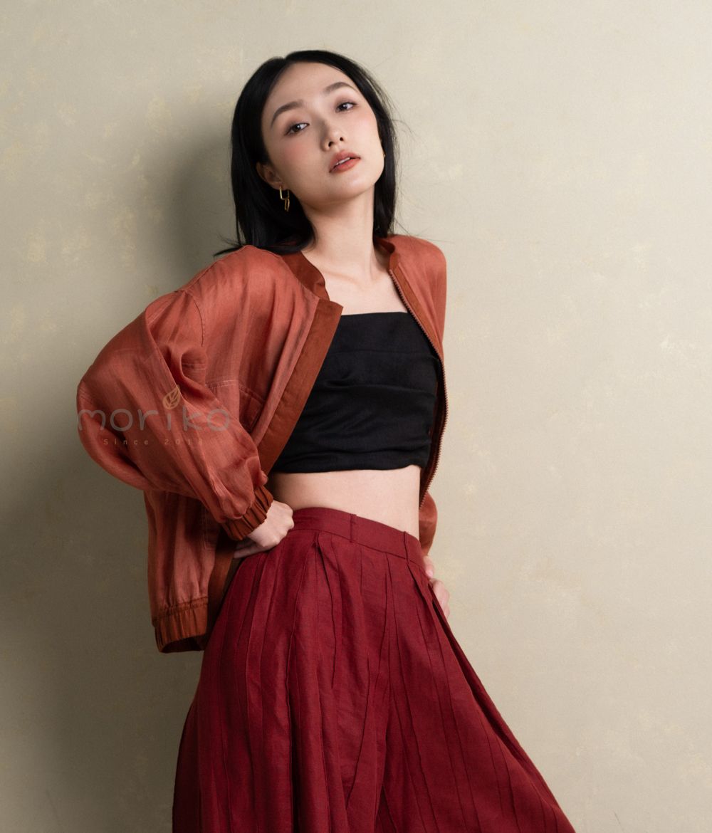  Áo khoác Bomber linen tơ 