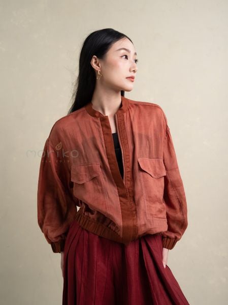  Áo khoác Bomber linen tơ 