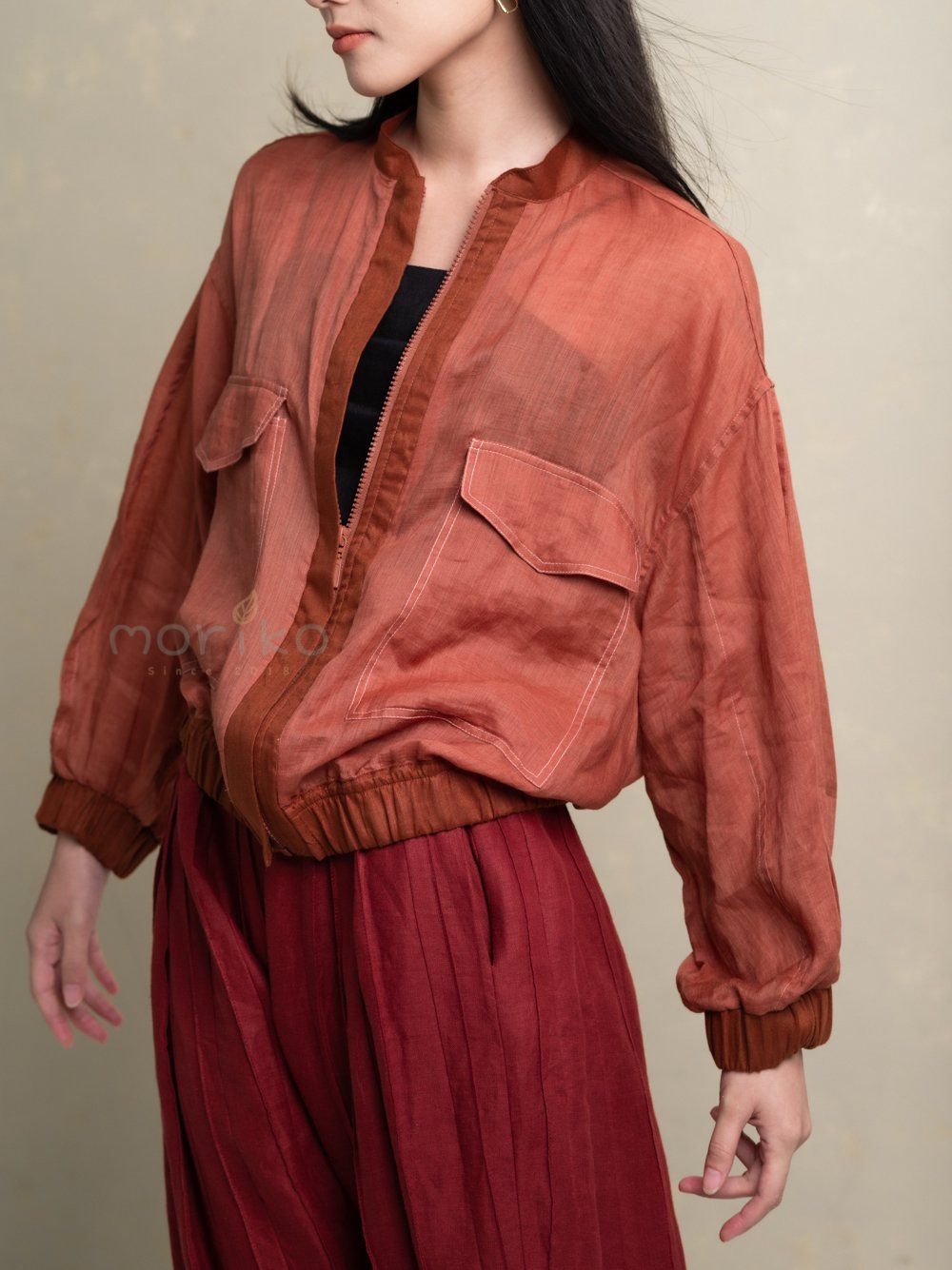  Áo khoác Bomber linen tơ 