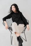  Quần Linen ống suông màu Kem 
