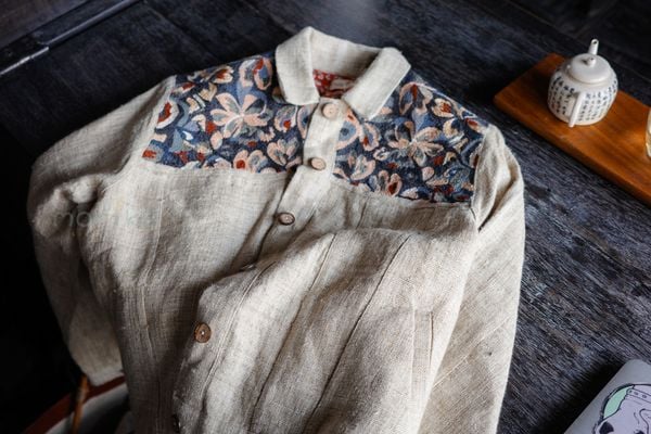  Áo khoác gai dầu phối hoạ tiết thêu (Hemp Jacket) 