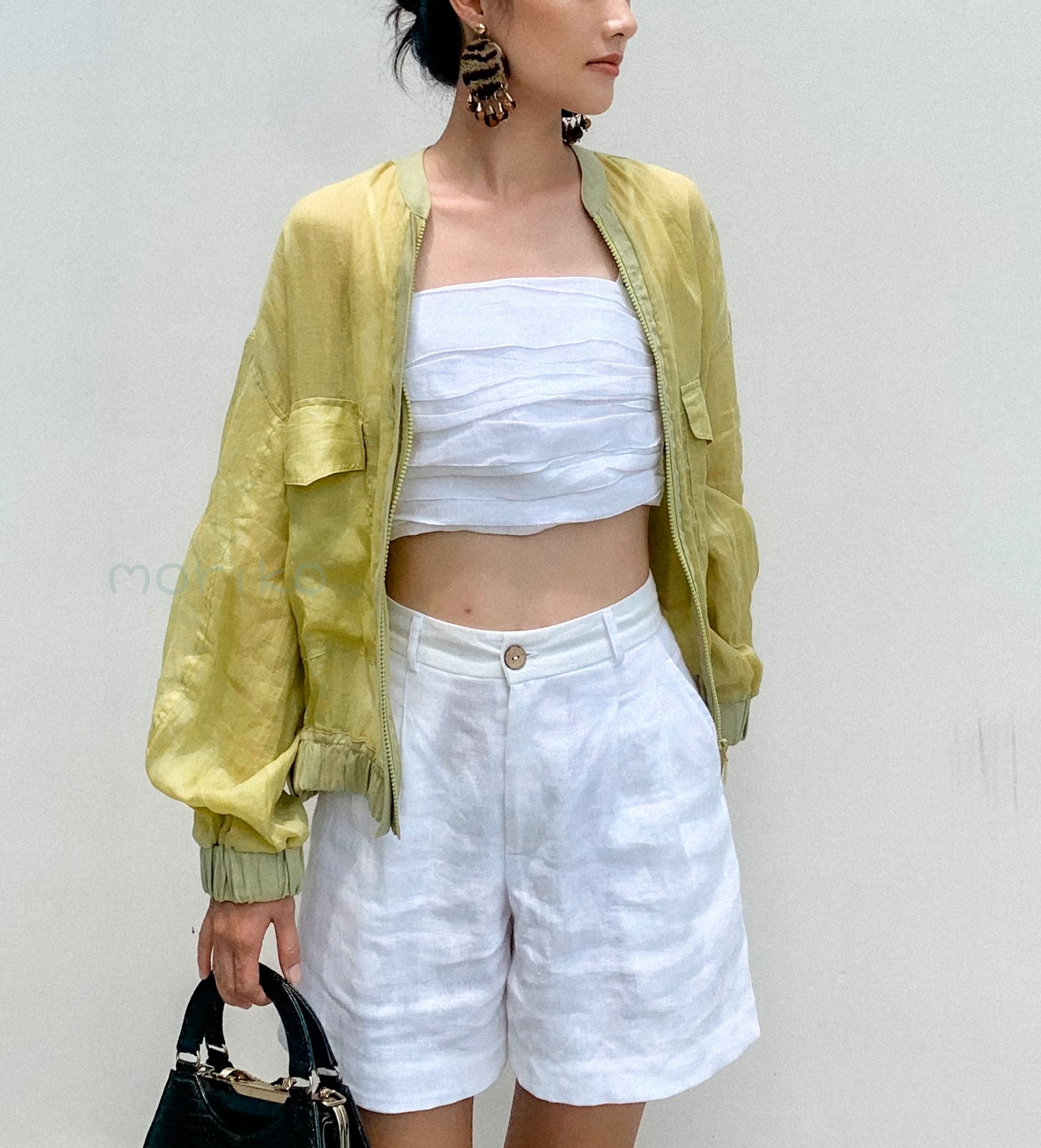  Áo khoác Bomber linen tơ 