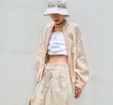  Áo khoác Bomber linen tơ 