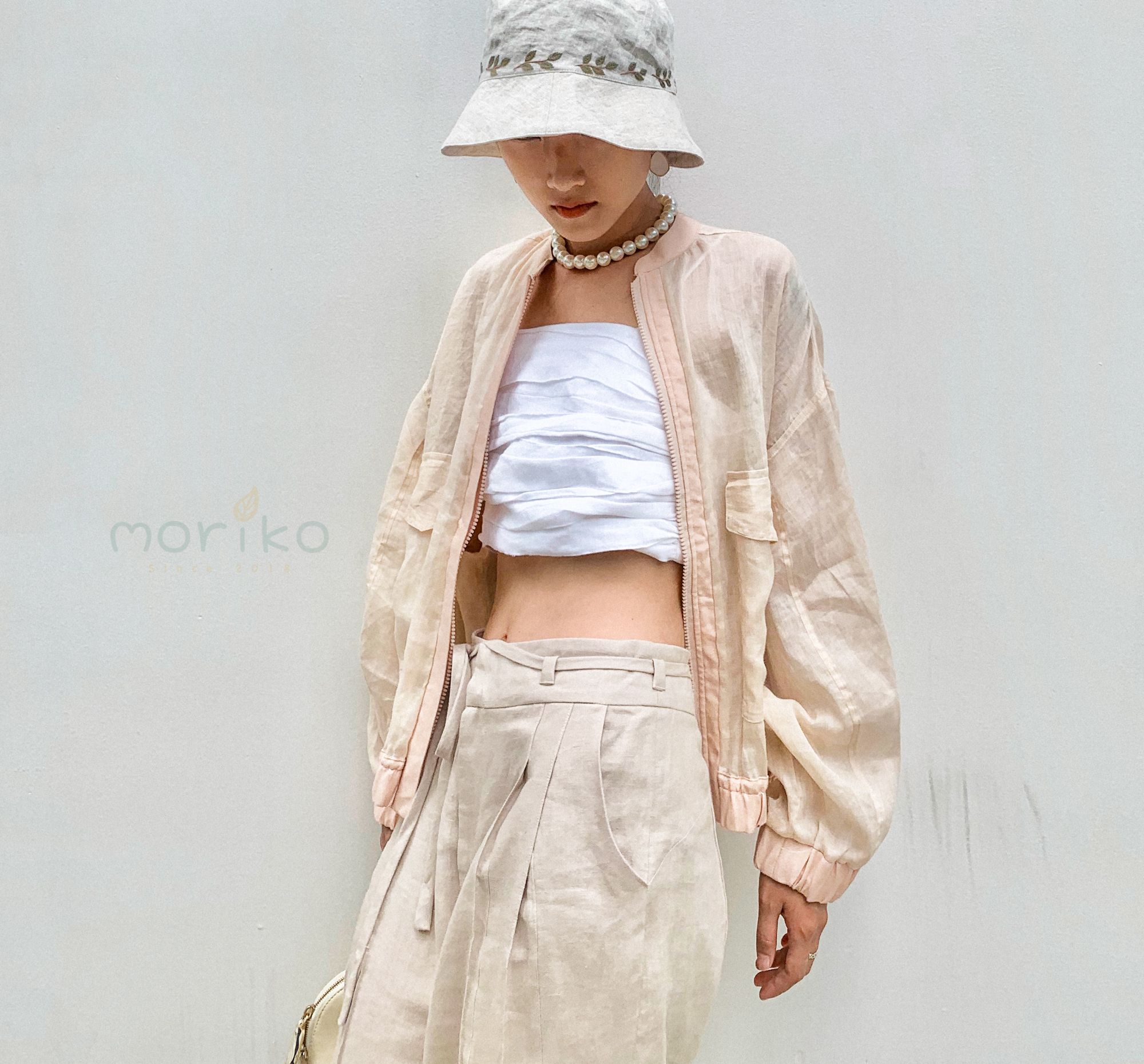  Áo khoác Bomber linen tơ 