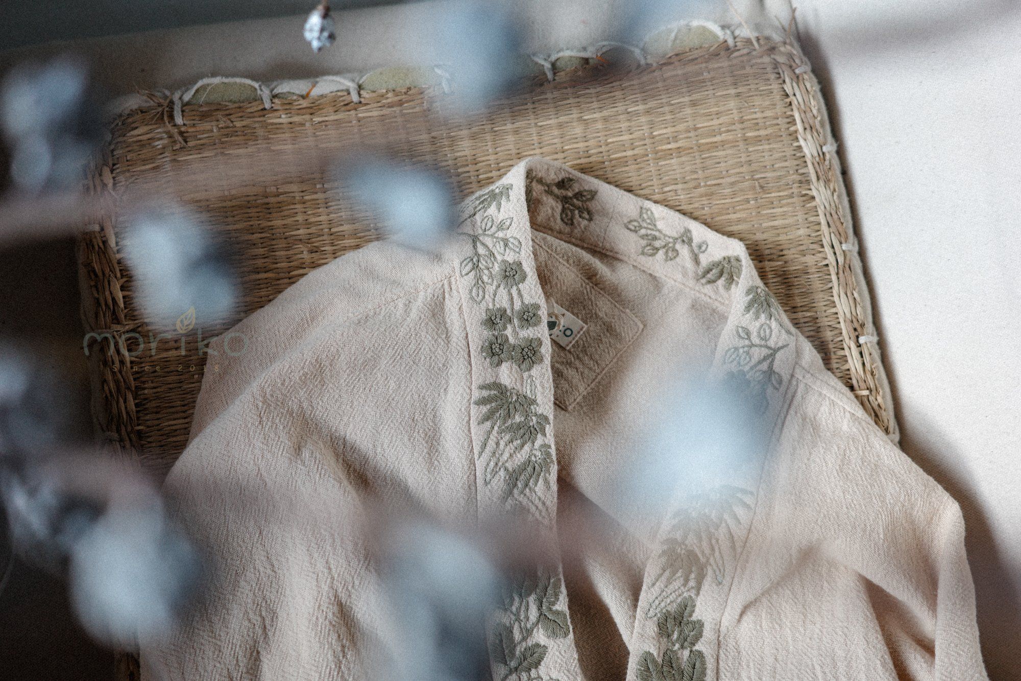  Haori vải xô cara thêu hoa Rin 