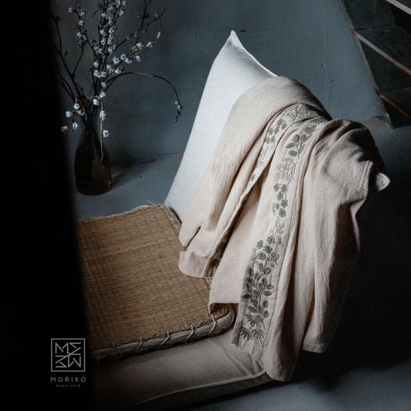  Haori vải xô cara thêu hoa Rin 