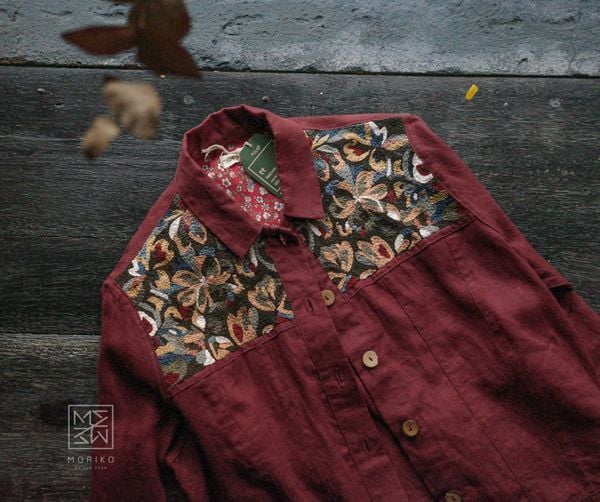  Handmade Linen Jacket phối hoạ tiết thêu (Áo khoác Linen) 