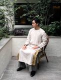  Áo Dài Nam Mori thêu Sashiko 