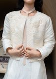  Box jacket - Áo khoác đũi tơ tằm thêu tay 