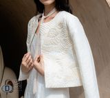  Box jacket - Áo khoác đũi tơ tằm thêu tay 