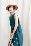  Lagoon Dress (Đầm bí xanh thêu hoa hồng) 