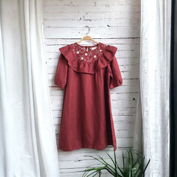  Đầm em bé tay dài phối cánh tiên thêu hoa 