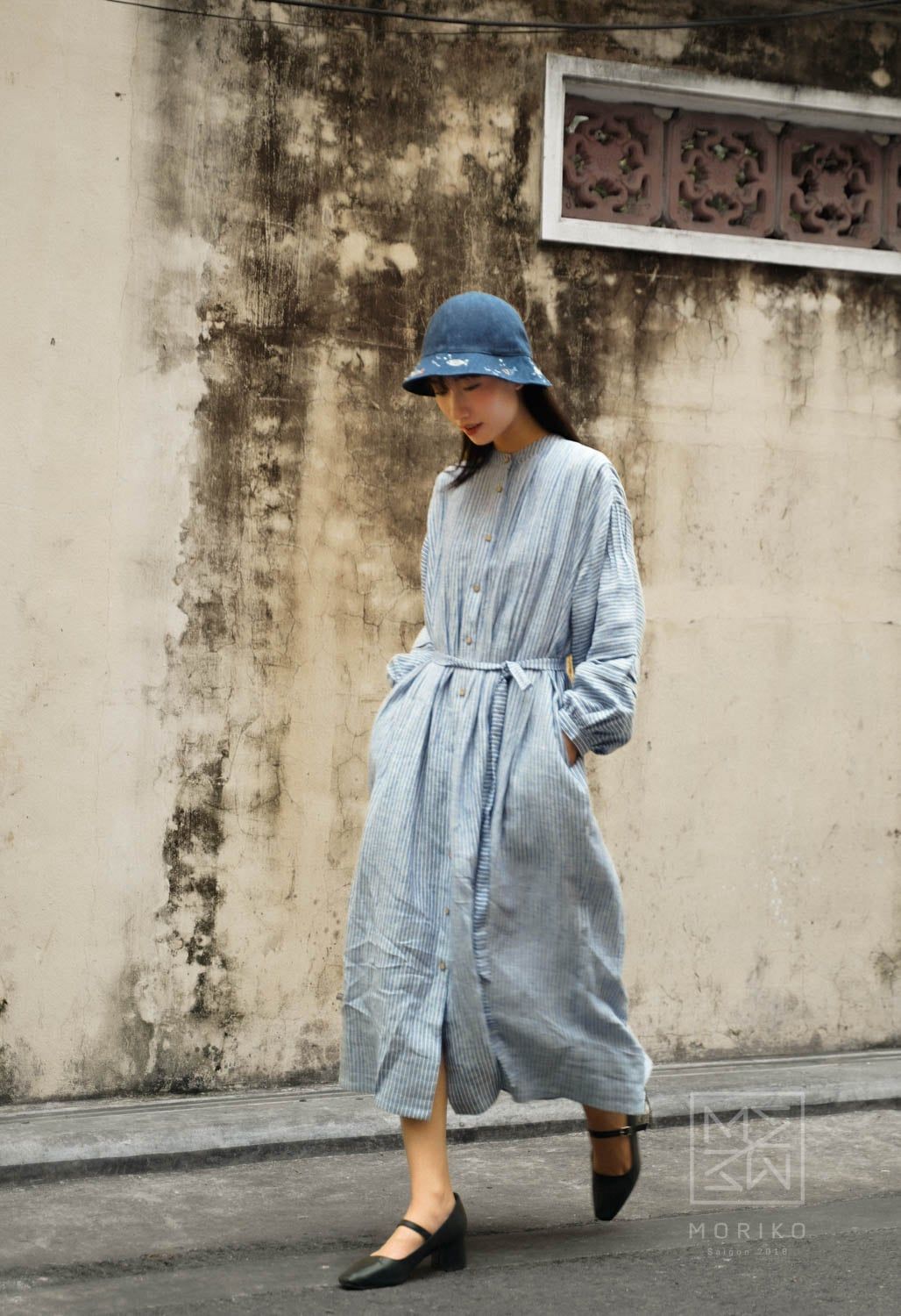  Nếp Dress (Đầm xếp pli tay phồng) 