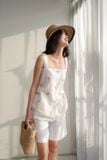  Áo dây cúp ngực ngang thêu hoa rơi 