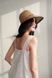  Áo dây cúp ngực ngang thêu hoa rơi 