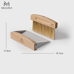 Chổi Quét - Vệ Sinh Bột Cà Phê Bằng Lông Ngựa Tay Cầm Gỗ Sồi Có Nam Châm MUVNA | Magnetic Coffee Counter Brush